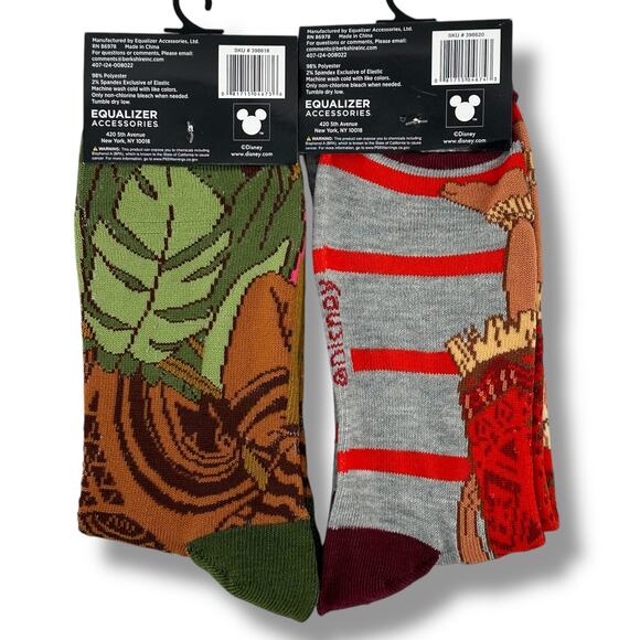 Disney Moana Maui Crew Sock Set Of Two One Unisex Size 9-13 Lot - Picture 2 of 4